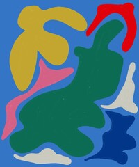 Hand Drawing Illustration Abstract Shape Retro Background Vintage