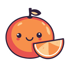 A simple vector graphic of an orange half