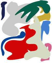 Hand Drawing Illustration Abstract Shape Retro Background Vintage