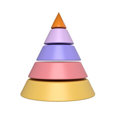 Layered pastel cones, abstract geometric shapes, 3D rendering, isolated on black background, modern design element, vibrant colors, graphic design resource,