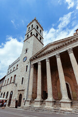 Minerva Temple in Assisi showcases ancient Roman architecture and historical significance in Umbria, Italy