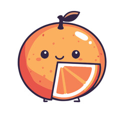A simple vector graphic of an orange half