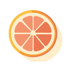 A simple vector graphic of an orange half