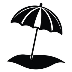 Open Beach Umbrella Silhouette