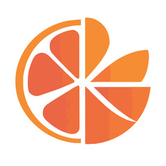 A simple vector graphic of an orange half