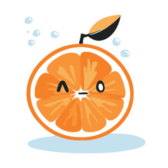 A simple vector graphic of an orange half