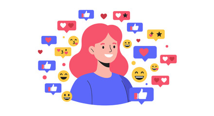 Social media interaction and engagement concept illustration for digital design vector illustration