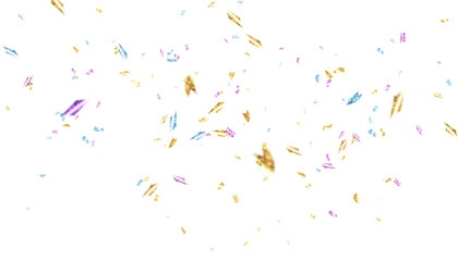 Colorful multicolored streamers and confetti. Festive design element for illustrations.