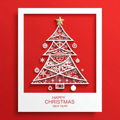 christmas card with christmas tree