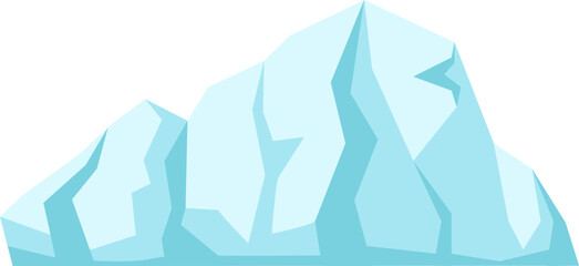 Iceberg floating in the Arctic Ocean, melting due to global warming, represents the environmental threat of climate change and poses risks for ships navigating the icy waters