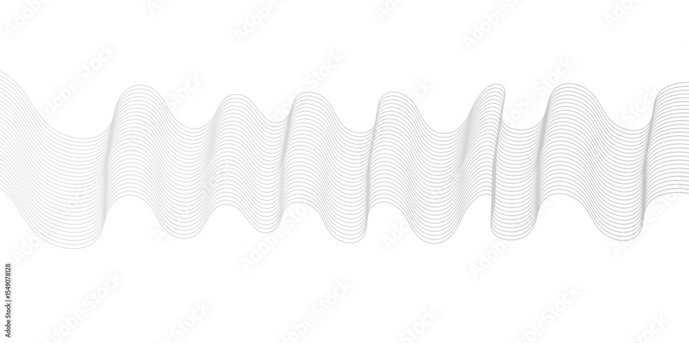 Poster abstract gray smooth waves on a white background. beautiful white and gray super vector waves of dif