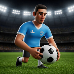 soccer player with ball