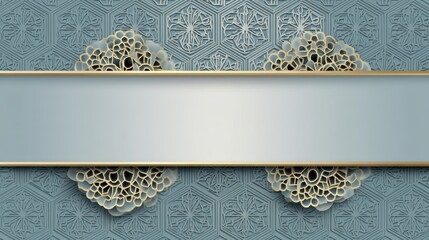 Geometric pattern background in muted tones with a central white space for text