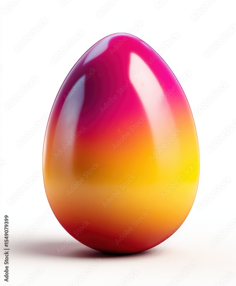 Poster Vibrant multicolored egg with smooth glossy surface and gradient design