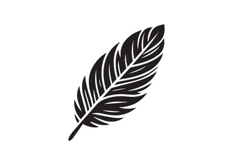 Bird Feather Silhouette Vector Illustration