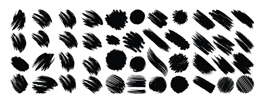Leopard fur texture vector design with black grunge ink brush designs