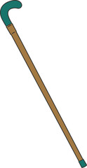 A simple illustration of a Old man cane walking stick minimalist vector