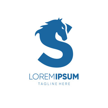 Letter S Initial Horse Logo Design Vector Icon Graphic Emblem Symbol Image Illustration 