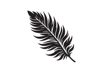 Obraz premium Bird Feather Silhouette Vector Illustration