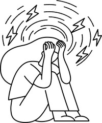 공황장애 여 흑백