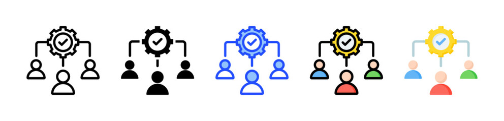 Team Work Icon Collection With Multiple Styles