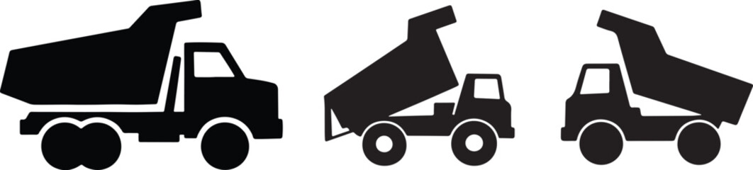 Two dump trucks illustration yellow background