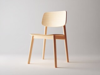 Minimalist Wooden Chair with Light Natural Finish for Modern Interior Design