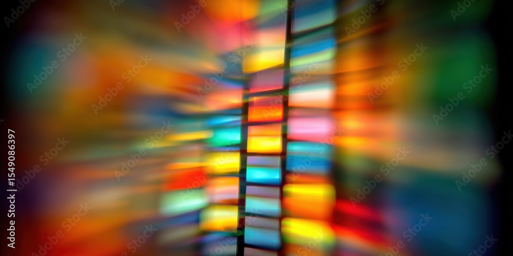 Poster vibrant colorful light streaks creating dynamic abstract background with motion blur