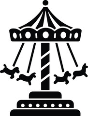 Carousel icon black and white illustration
