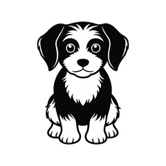  Cute puppy silhouette vector illustration icon