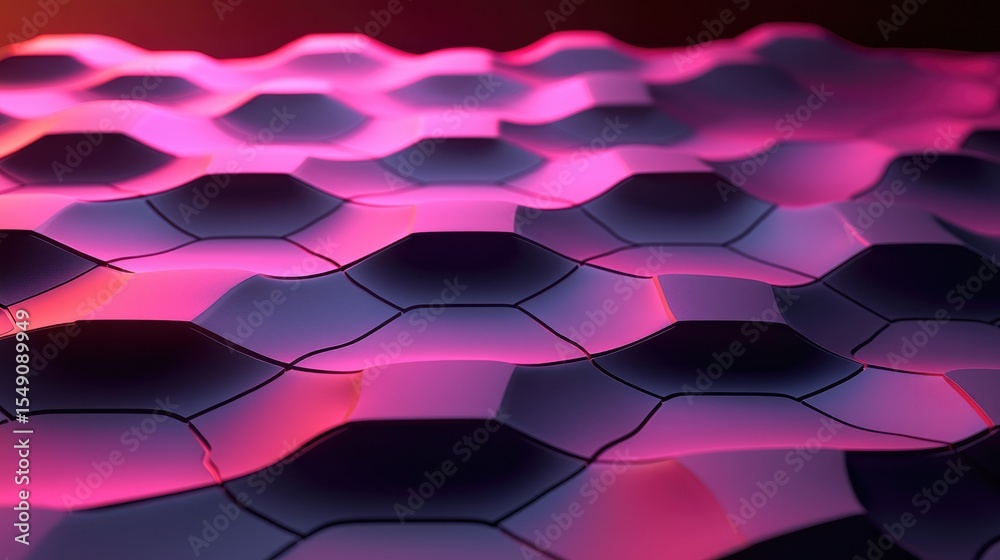 Poster Exploring vibrant hexagonal patterns abstract design digital art colorful environment close-up view modern concept