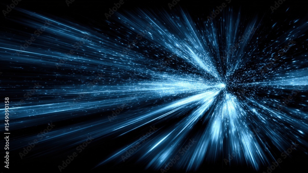 Poster Dynamic abstract image of exploding light particles creating a sense of motion and energy