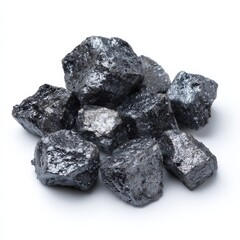 Obraz premium Raw Dark Grey Mineral Rocks Pile Close Up