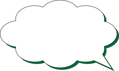 カラーの影付き　シンプルな吹き出し