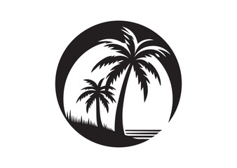 Palm Tree of Silhouette black vector Illustration