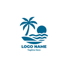 Travel company branding logo and tourism symbol vector for global trip agency, vacation emblem design, airplane journey graphic, modern logo for travel services