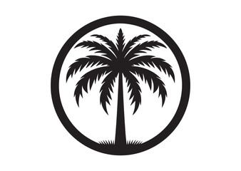 Palm Tree of Silhouette black vector Illustration