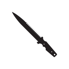 Knife icon vector. Hunting knife illustration sign. Military knife communication symbol. Cold weapon web icon set.