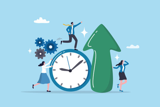 Utilization optimize resource to maximize output or best result, optimization or improvement to increase productivity, efficiency, growth concept, business team help utilize clock to increase result.