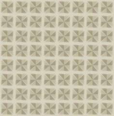 A repetitive pattern of starburst-etched diamond tiles in muted sandstone tones, forming a refined and subtle 3D illusion with vintage architectural elegance.