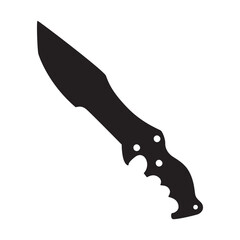 Knife icon vector. Hunting knife illustration sign. Military knife communication symbol. Cold weapon web icon set.