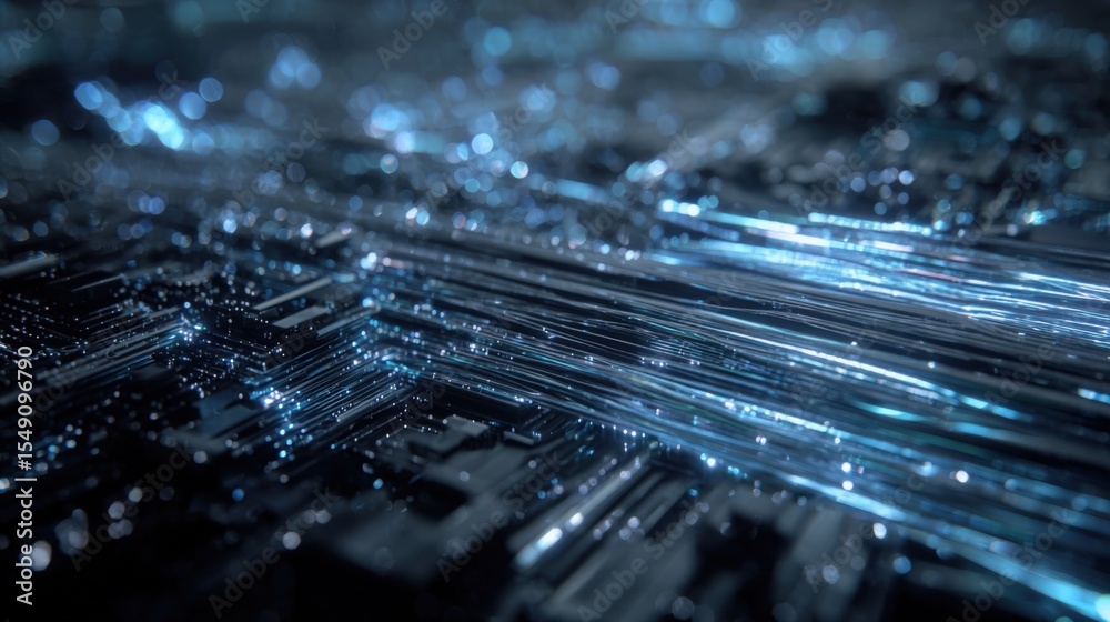 Aufkleber Highly detailed futuristic digital data visualization with glowing lines and technology elements