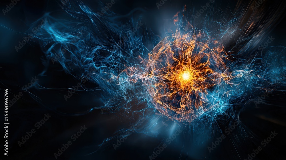 Poster Illuminated viewpoints exploring thought energy and communication in a cosmic digital art space