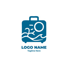 Travel company logo and tourism brand design with destination vector, airplane graphic, journey symbol, holiday logo for trip branding and travel identity business