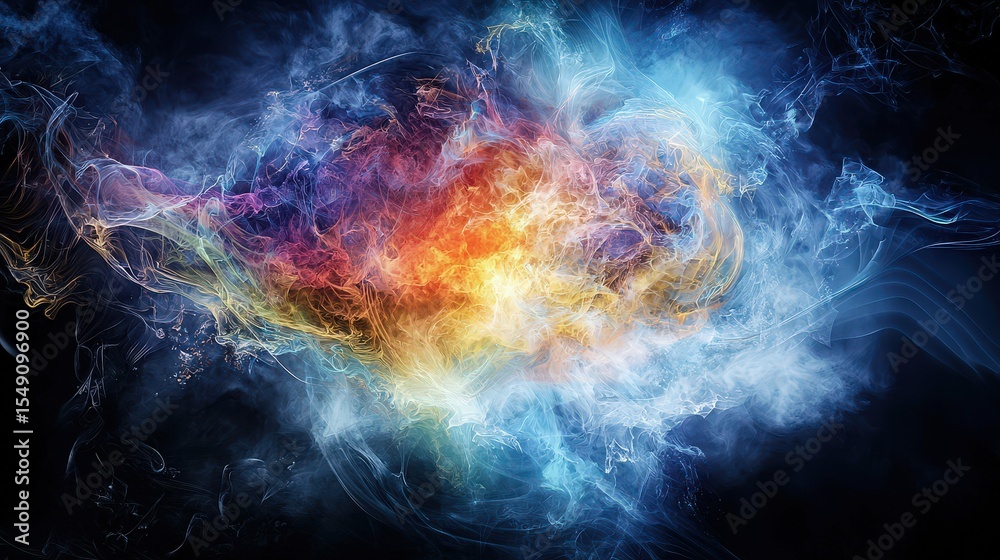 Poster exploring consciousness dimensions a journey through vibrant cosmic landscapes and ethereal forms