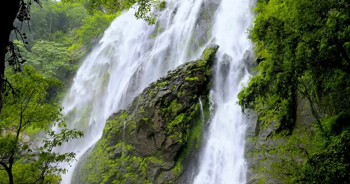 klong lang waterfall kamphaengphet, province, thailand, 4k, video,