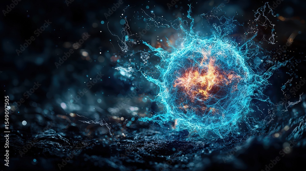 Poster invisible energy fields shaping abstract power forms digital art cosmic environment stunning viewpoi
