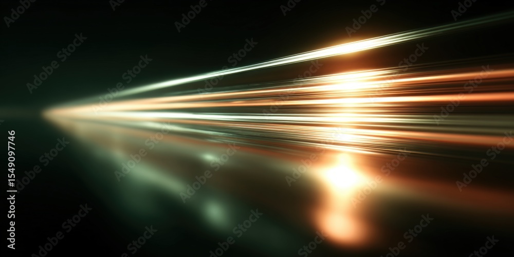 Poster long exposure abstract motion blur with vibrant streaks of light on dark background