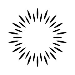 Sunshine icon vector. Rays of the sun illustration sign. Solar corona symbol. Sun web icon. Shine symbol design for web and app.