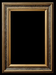Ornate antique empty picture frame with intricate gold and wood detailing